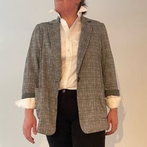 Max Studio Black and White Checkered Blazer